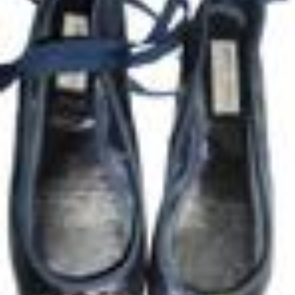 Jimmy Choo Blue Jeweled Toe Grosgrain Ankle Strap Ballet Flats - Picture 2 of 13